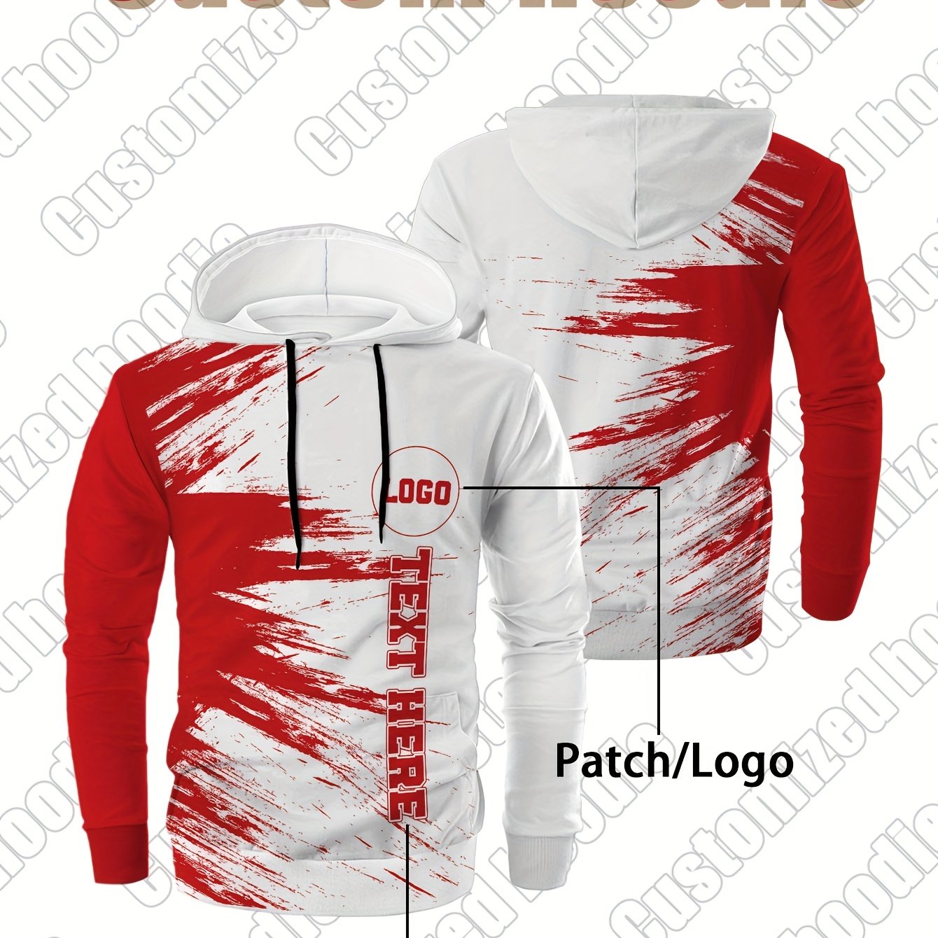 Customized personalized hoodie, hoodie customization, color impact, custom logo and your text, suitable for sports, mountaineering, daily leisure casual sportswear