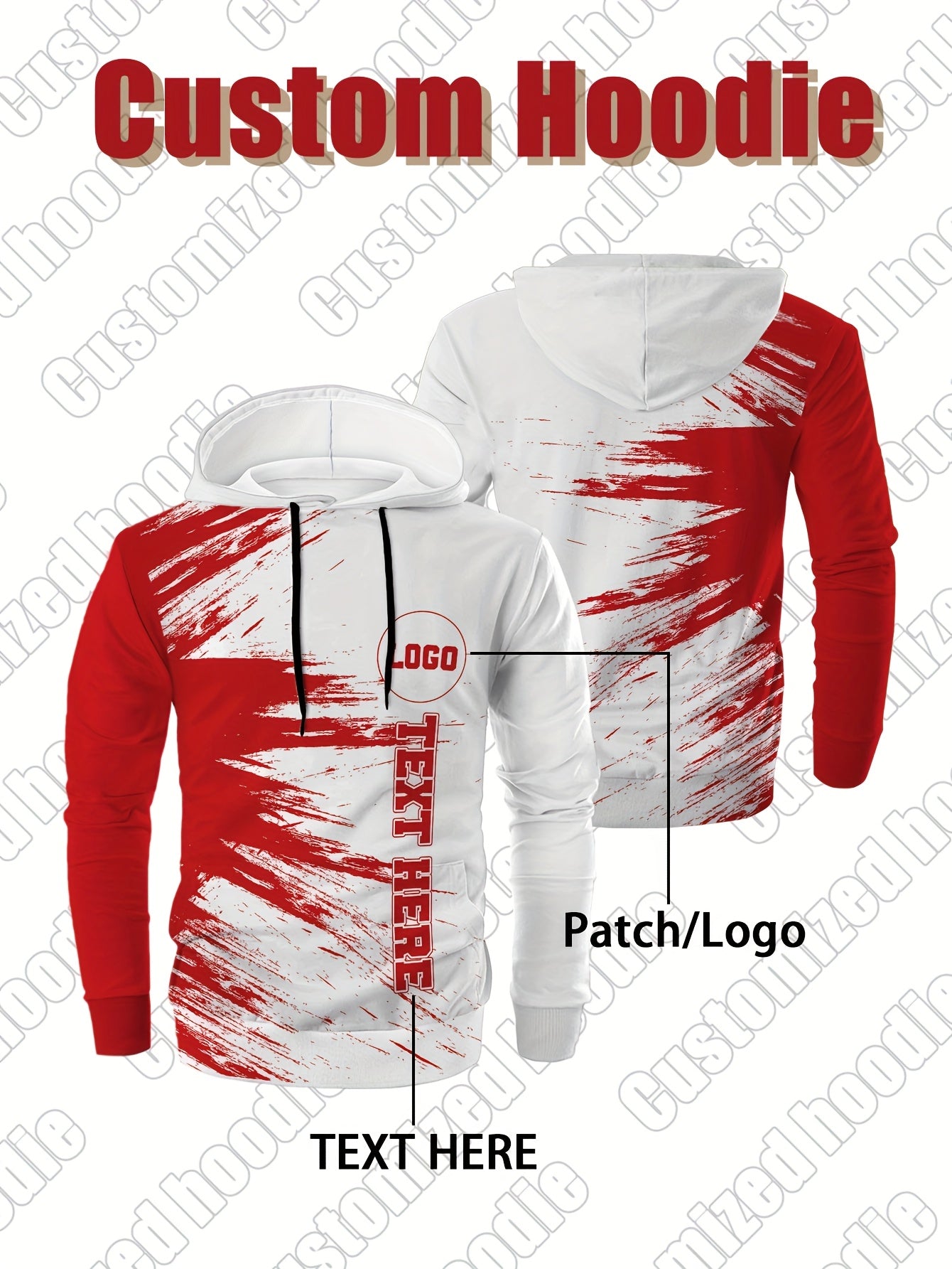Customized personalized hoodie, hoodie customization, color impact, custom logo and your text, suitable for sports, mountaineering, daily leisure casual sportswear