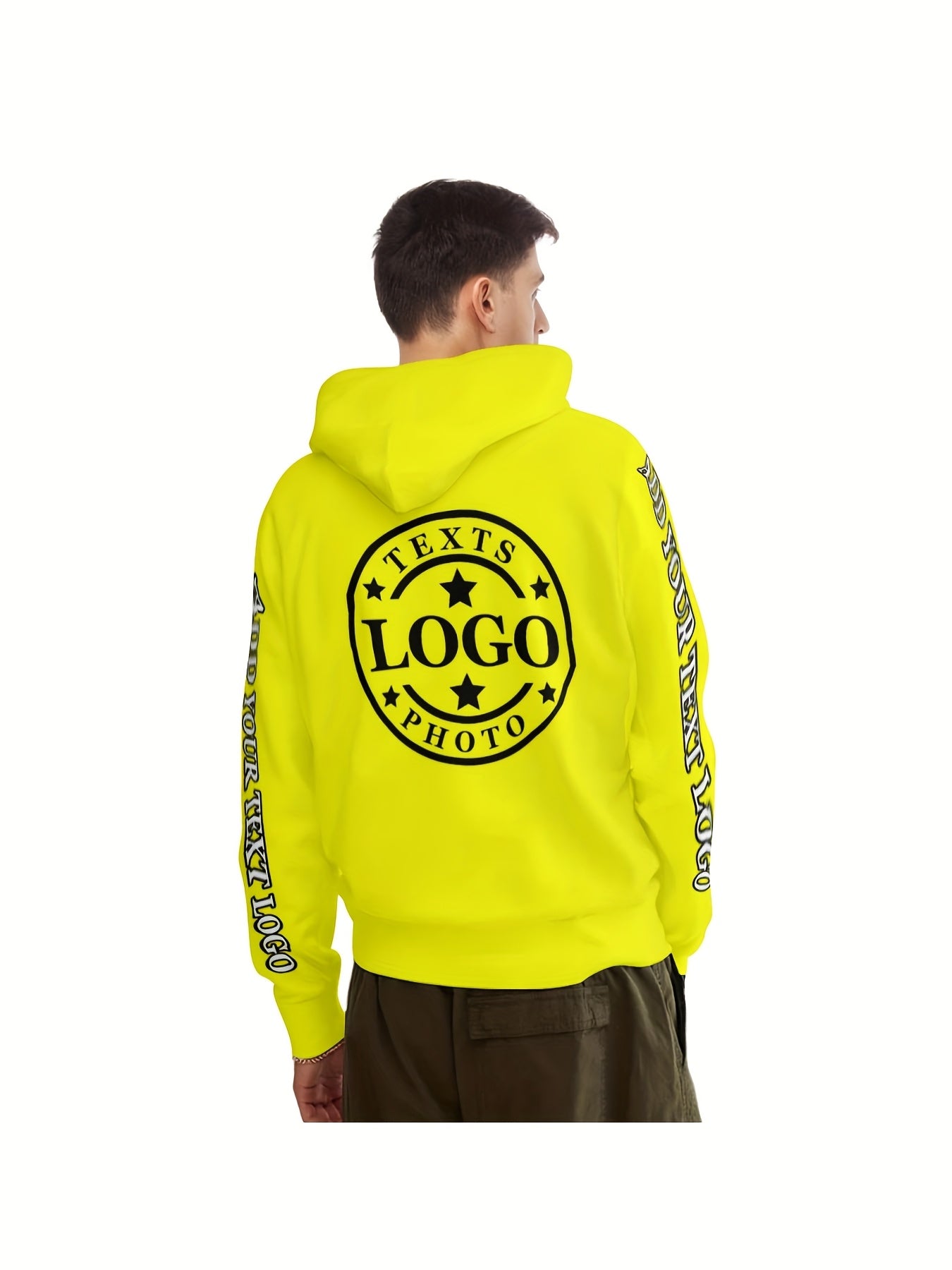 Custom Logo/Text/Logo & Text ized Hooded Sweatshirts - Bulk Team Uniforms, Matching Group Shirts for Weddings, Sports, Corporate Events - Unisex & (Logo Printing Cost Optional) - Logo Studio Service Available