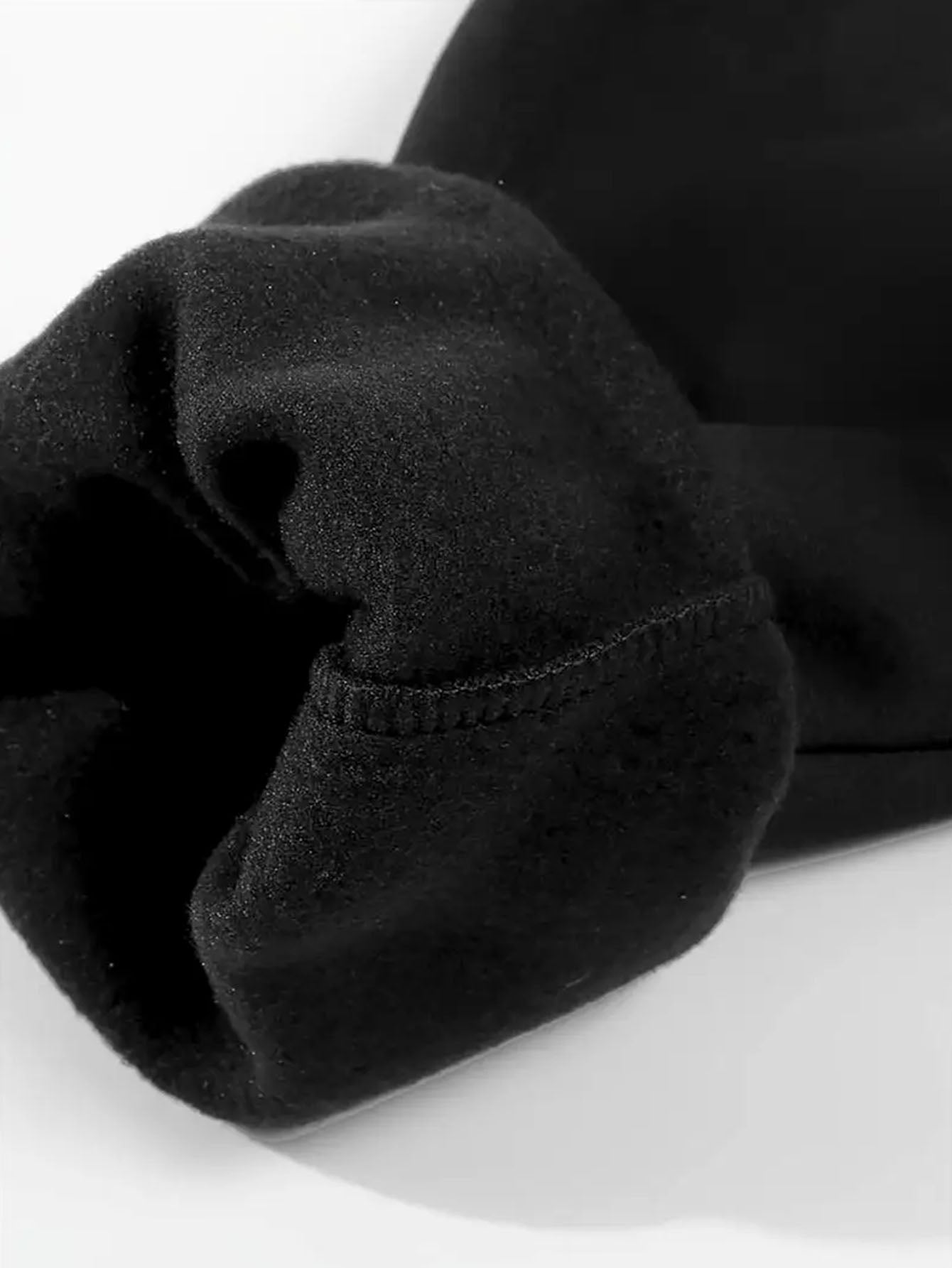 Men’s Casual Hooded Tracksuit – Black Sweatshirt and Sports Pants Set with Pockets, Long Sleeves, and Waistbands – Ideal for Autumn &amp; Winter Outdoor Activities