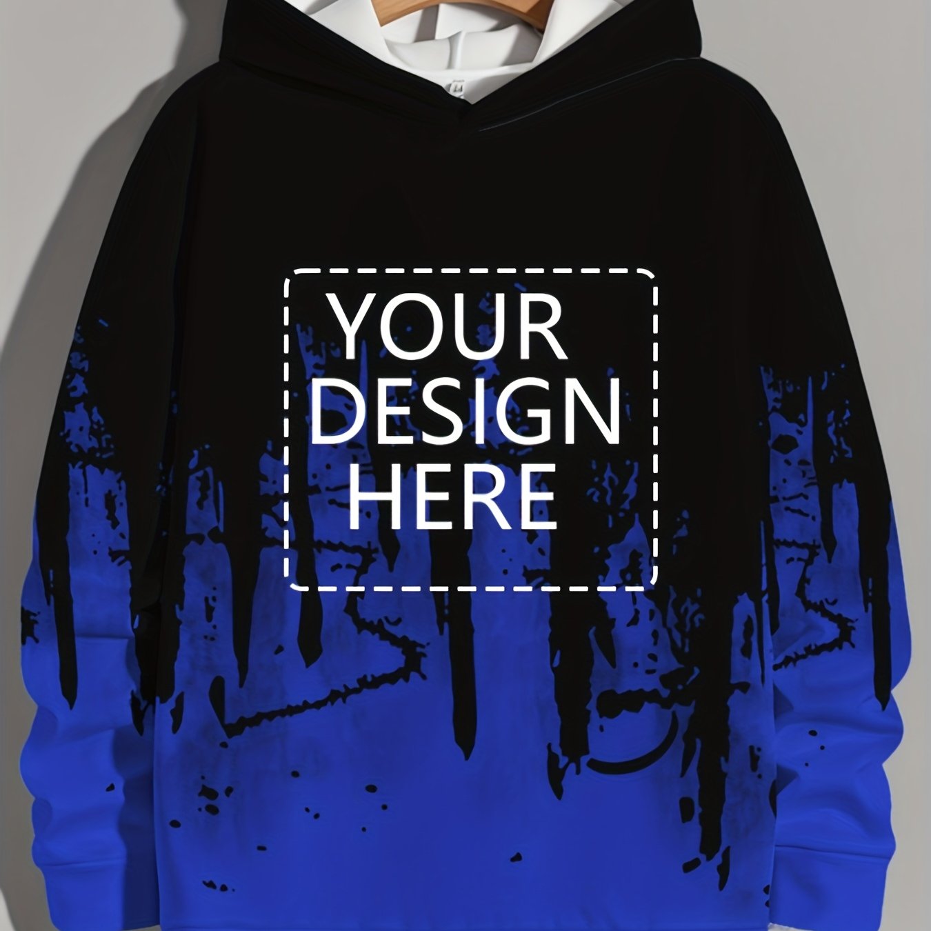 Men'S Customizable Hoodie - Personalized Graphic Pullover Sweatshirt, Black/Gray/White Color Scheme, Regular Fit Hooded Sweatshirt for Everyday & Formal Wear - Ideal Gift for Him, Custom Hoodie, Personalized Apparel, Trendy C