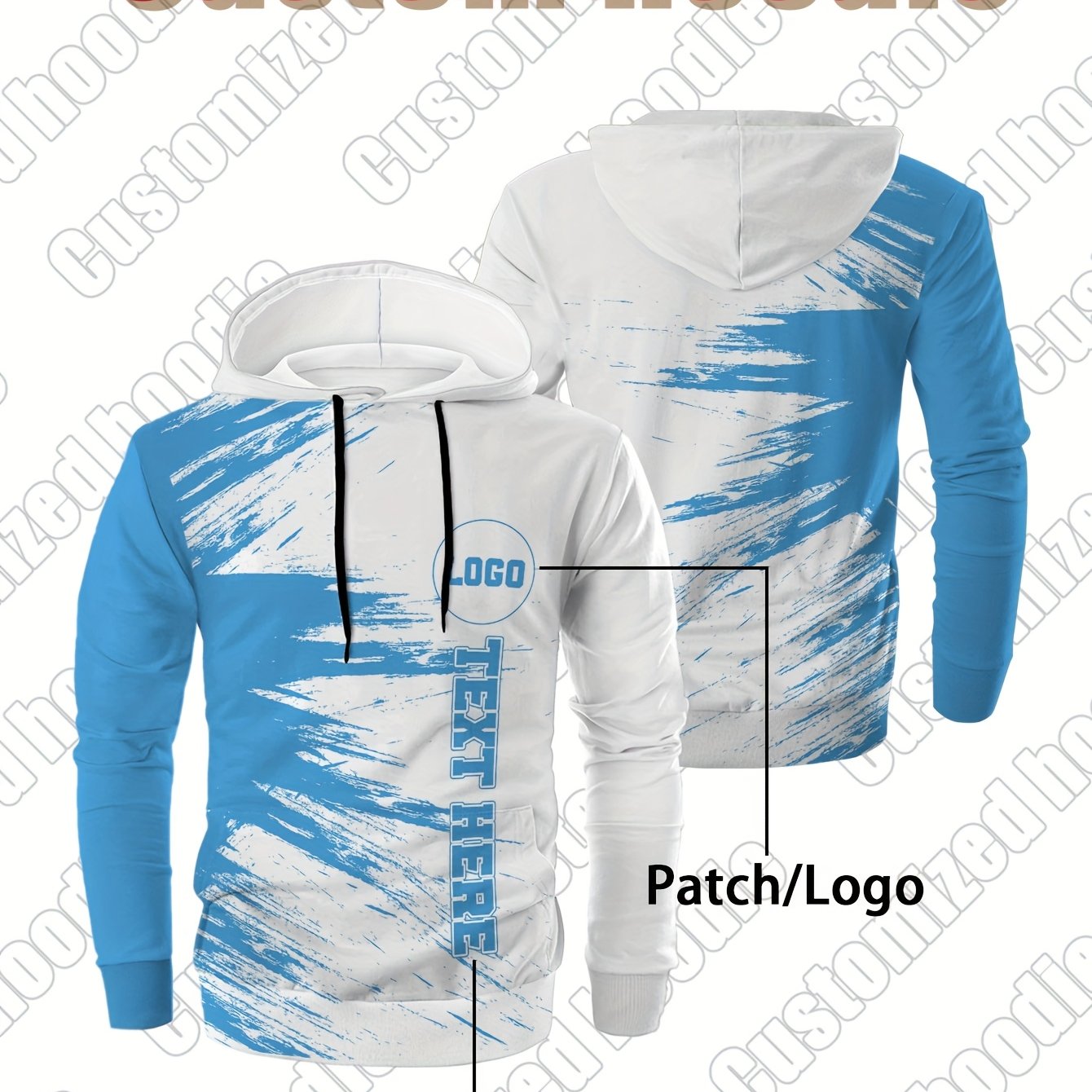 Customized personalized hoodie, hoodie customization, color impact, custom logo and your text, suitable for sports, mountaineering, daily leisure casual sportswear