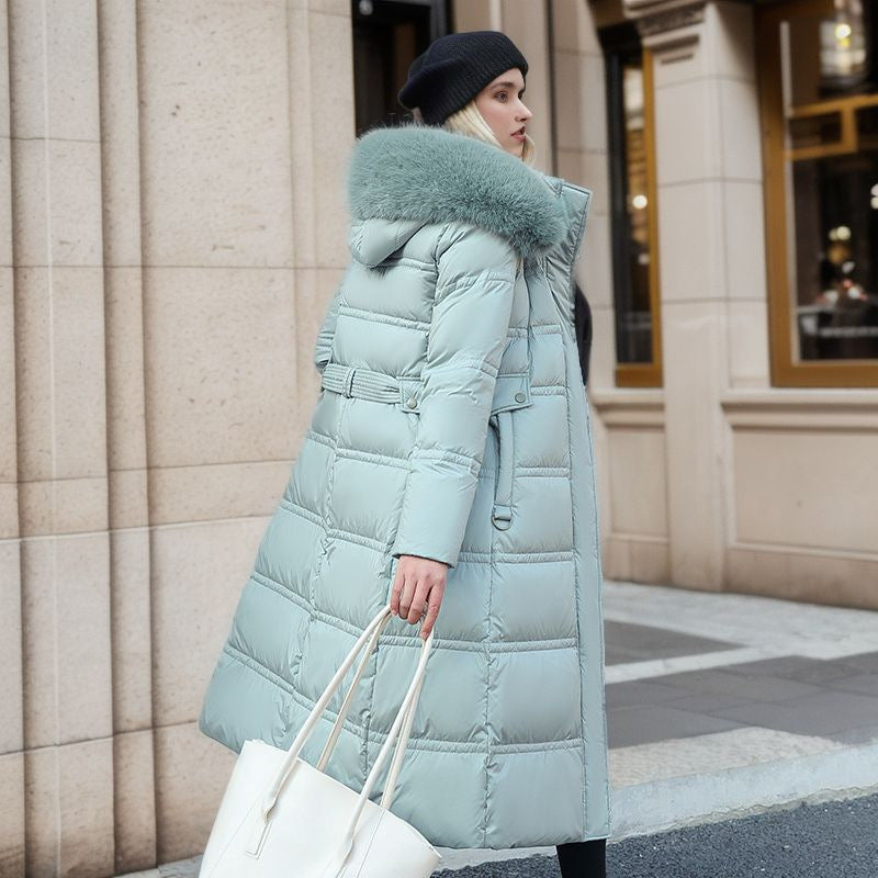 Veste en coton rembourrée amincissante à col en fourrure