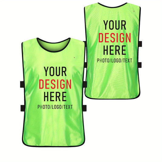 Personalized Team Sports Jerseys - Basketball, Soccer, Volleyball Practice Uniforms with Logo/Text/Numbers, Custom Training Vests for Adults