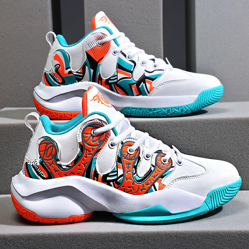 Dropshipping Brand Logo Customize Professional Men Outdoor Fashion Sports Sneakers Leather Blank High Top Women Basketball Shoes