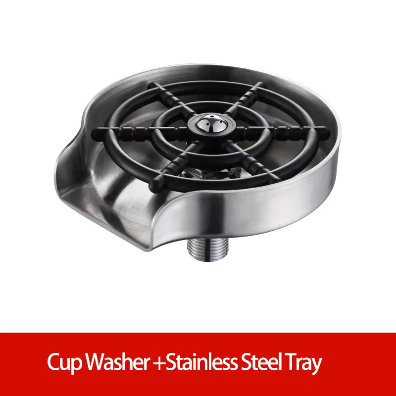 High-Pressure Glass Rinser – Stainless Steel Cup Washer for Kitchen Sink & Bar