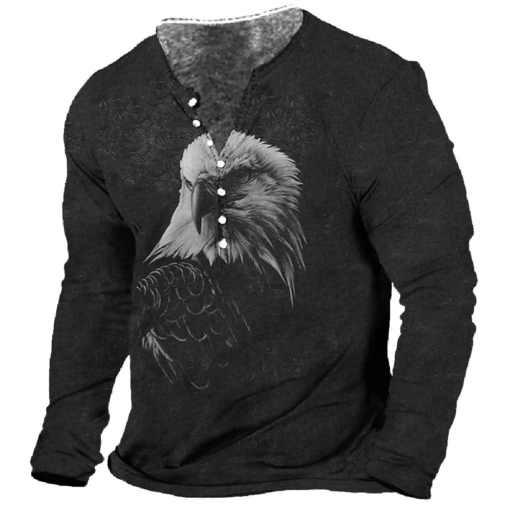 Men’s Long Sleeve Henley Streetwear