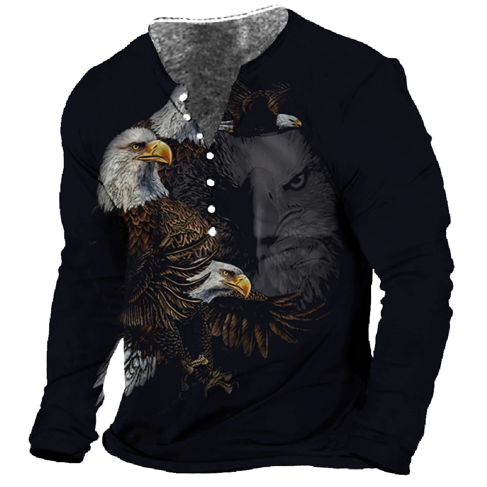 Men’s Long Sleeve Henley Streetwear
