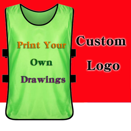 Custom Logo Print Vest - Personalized Group Activity Clothing for Basketball, Football, and Children’s Training, Perfect for Advertisements