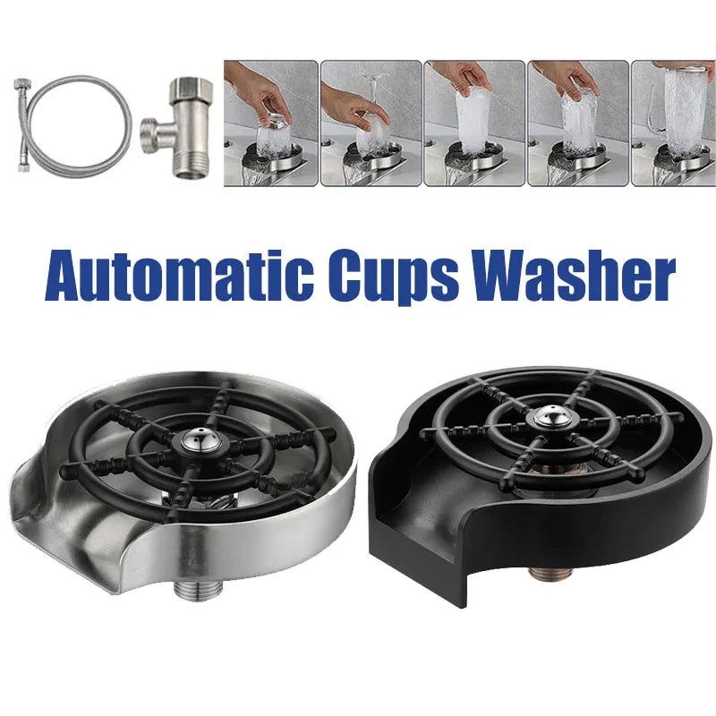 High-Pressure Glass Rinser – Stainless Steel Cup Washer for Kitchen Sink & Bar