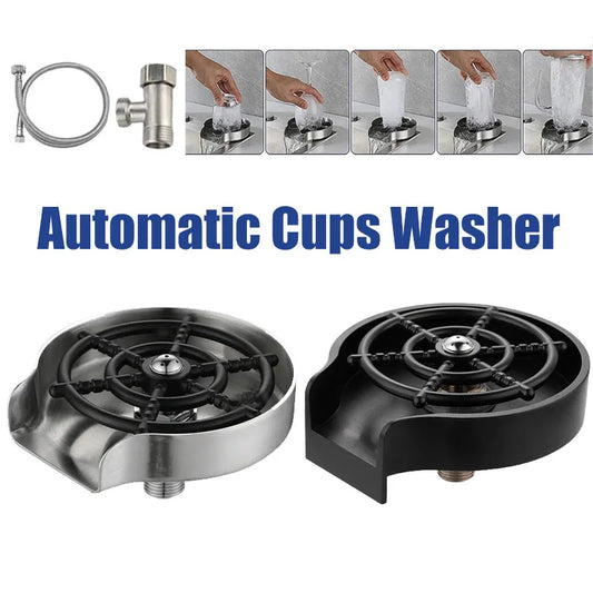 High-Pressure Glass Rinser – Stainless Steel Cup Washer for Kitchen Sink & Bar