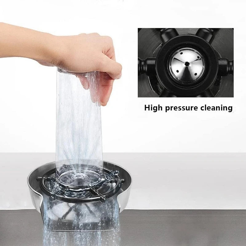 High-Pressure Glass Rinser – Stainless Steel Cup Washer for Kitchen Sink & Bar