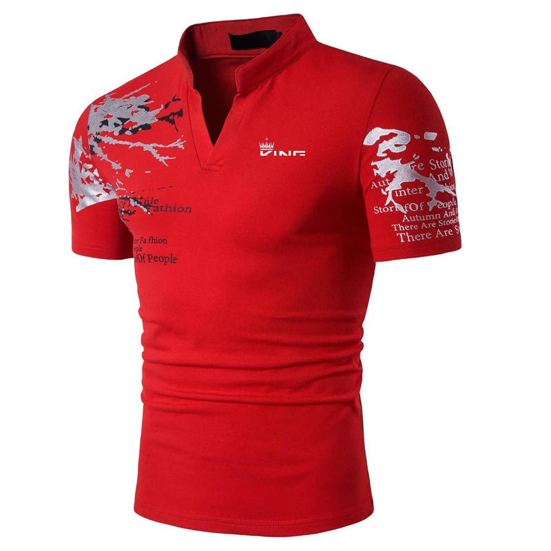 Printed Polo Shirt for Men – Short SleeveSports Fashion Streetwear Designer