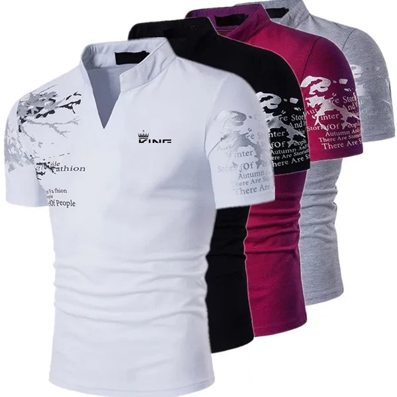 Printed Polo Shirt for Men – Short SleeveSports Fashion Streetwear Designer
