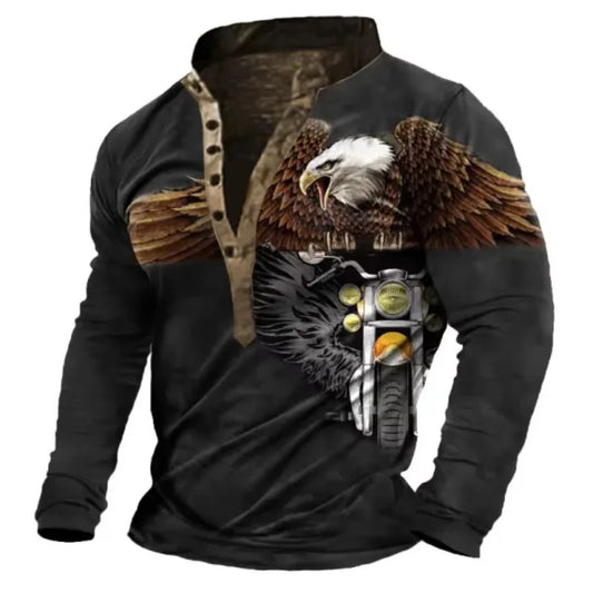 Men’s Long Sleeve Henley Streetwear