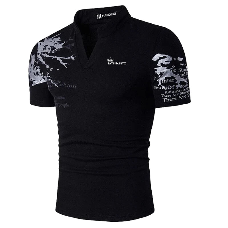 Printed Polo Shirt for Men – Short SleeveSports Fashion Streetwear Designer