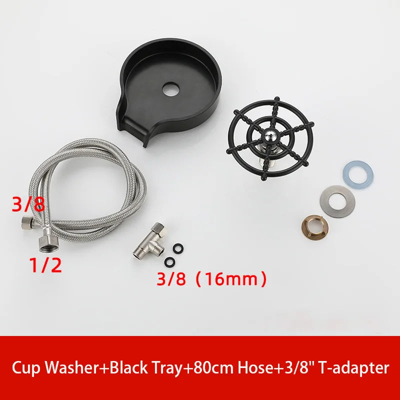 High-Pressure Glass Rinser – Stainless Steel Cup Washer for Kitchen Sink & Bar
