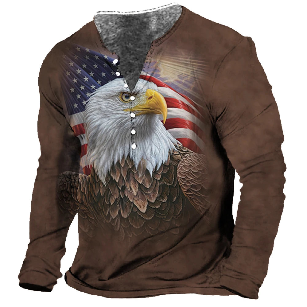 Men’s Long Sleeve Henley Streetwear