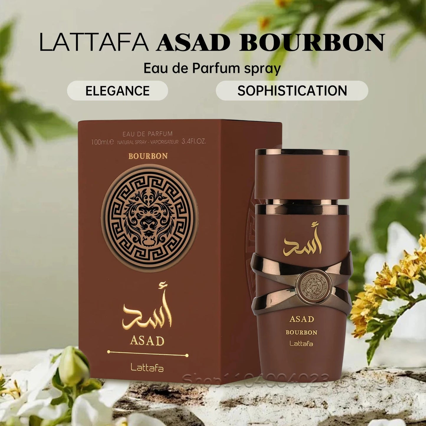 Lattafa Asad Bourbon Eau de Parfum 100ml – Original Unisex Arabic Perfume | Long-Lasting High-Quality Fragrance Spray for Men & Women