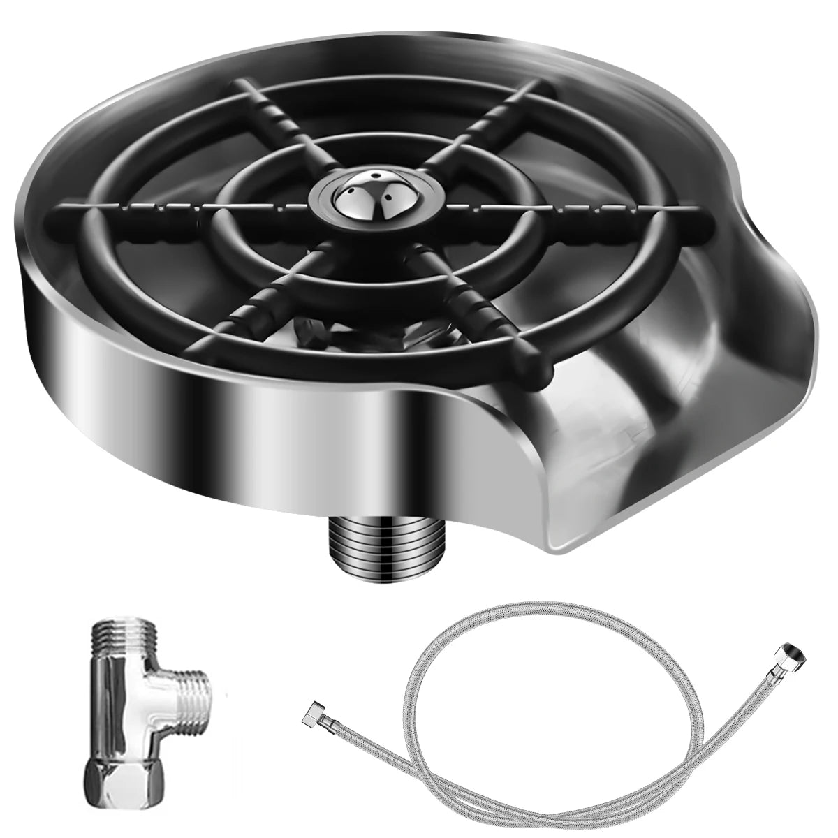 Automatic Faucet Glass Rinser Kitchen Sinks Bottle Washer Steel Brush Nickel Coffee Cup Cleaner Tool Kitchen Sink Accessories