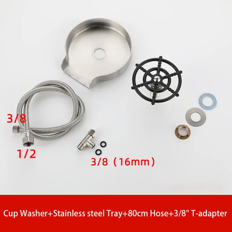 High-Pressure Glass Rinser – Stainless Steel Cup Washer for Kitchen Sink & Bar
