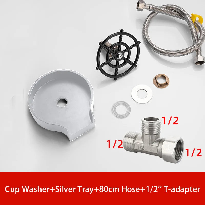 High-Pressure Glass Rinser – Stainless Steel Cup Washer for Kitchen Sink & Bar