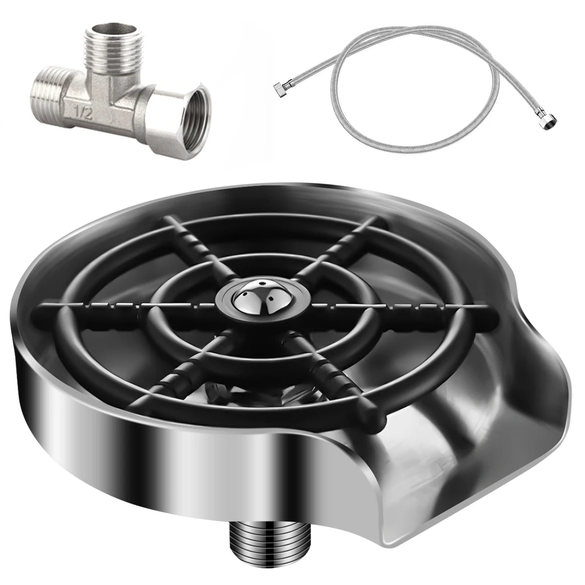 Automatic Faucet Glass Rinser Kitchen Sinks Bottle Washer Steel Brush Nickel Coffee Cup Cleaner Tool Kitchen Sink Accessories