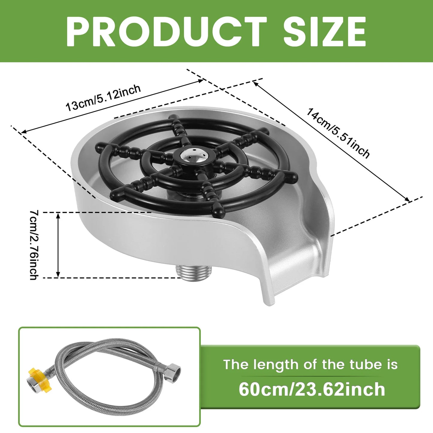 Automatic Faucet Glass Rinser Kitchen Sinks Bottle Washer Steel Brush Nickel Coffee Cup Cleaner Tool Kitchen Sink Accessories