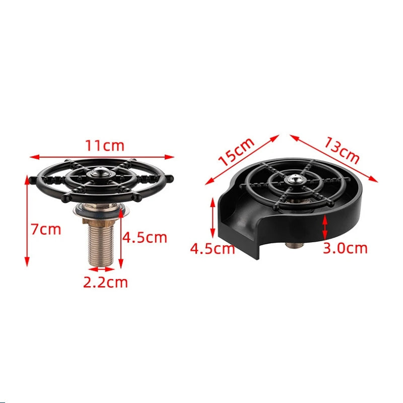 High-Pressure Glass Rinser – Stainless Steel Cup Washer for Kitchen Sink & Bar