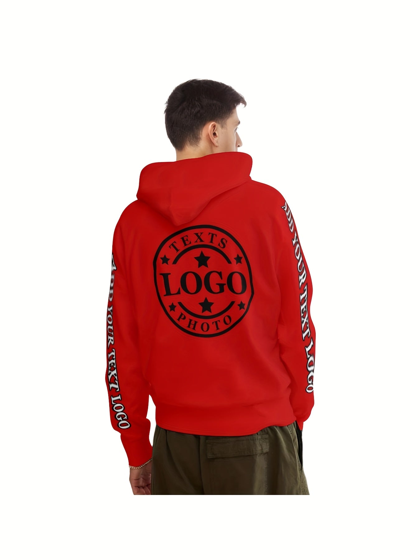 Custom Logo/Text/Logo & Text ized Hooded Sweatshirts - Bulk Team Uniforms, Matching Group Shirts for Weddings, Sports, Corporate Events - Unisex & (Logo Printing Cost Optional) - Logo Studio Service Available