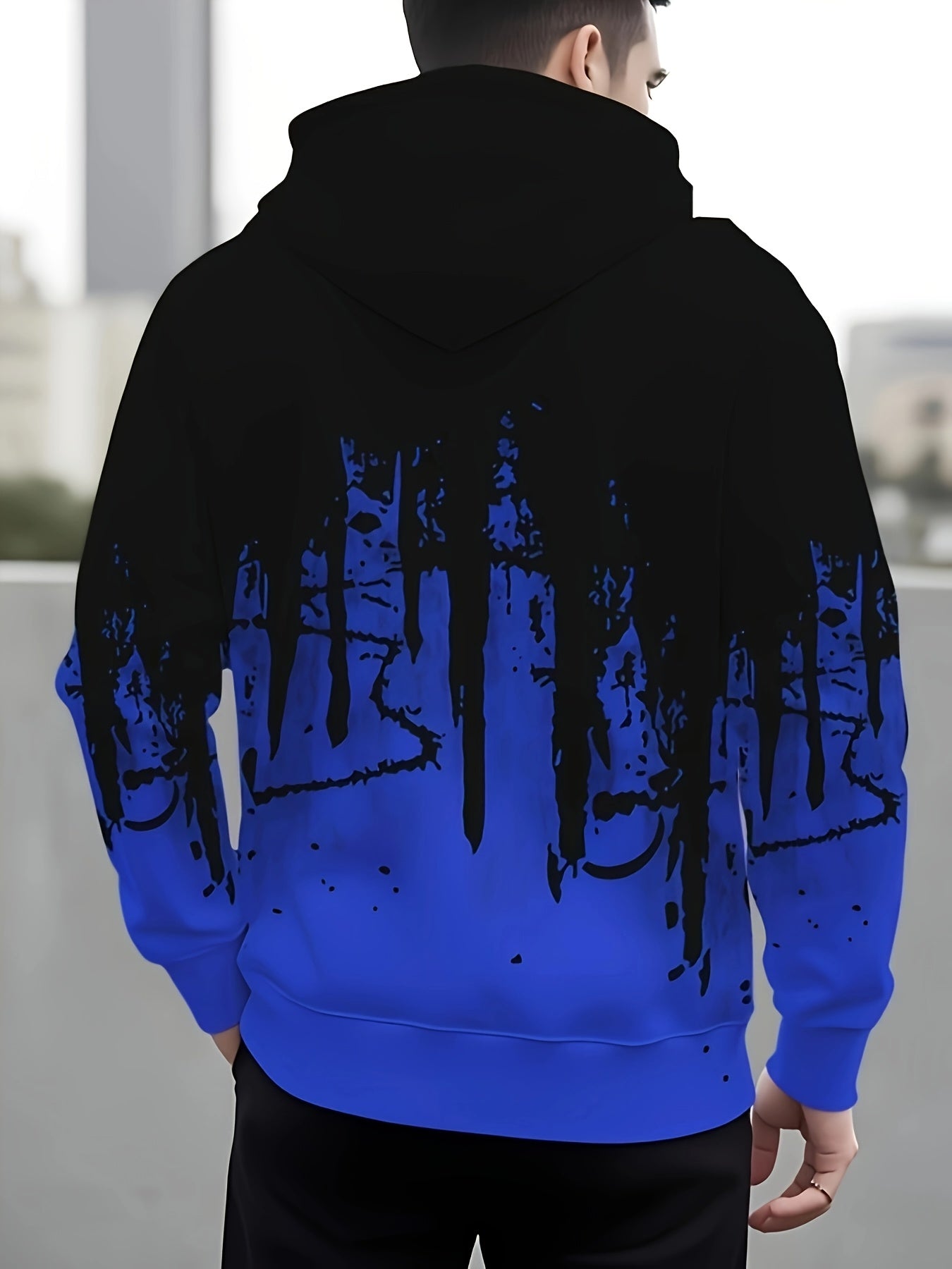 Men'S Customizable Hoodie - Personalized Graphic Pullover Sweatshirt, Black/Gray/White Color Scheme, Regular Fit Hooded Sweatshirt for Everyday & Formal Wear - Ideal Gift for Him, Custom Hoodie, Personalized Apparel, Trendy C