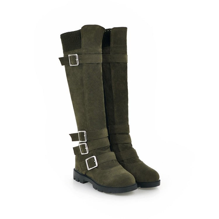 Bottes Martin montantes avec boucle de ceinture britannique pour femmes