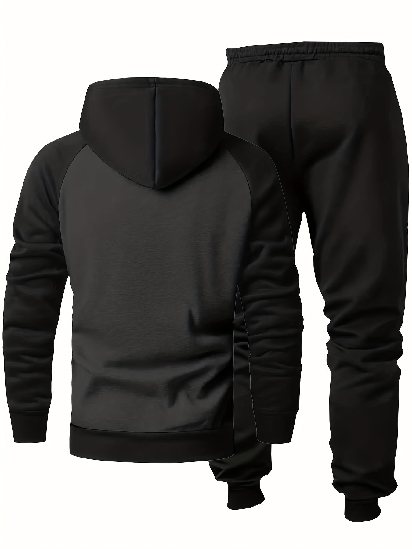 Men’s Two-Tone Hoodie &amp; Sweatpants Set – “MONTIREX” Print, Grey Casual Fall/Winter Tracksuit with Pockets, Regular Fit, Comfortable Outdoor Outfit