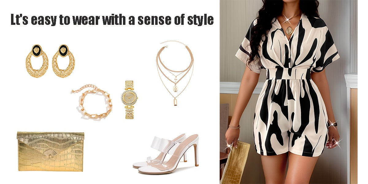 Women's Elegant Batwing Sleeve Jumpsuit - V-Neck Formal & casual Outfit, Machine Washable Non-Stretch Pantsuit for Parties, Office, Casual Attire - Women's Chic One-Piece Attire