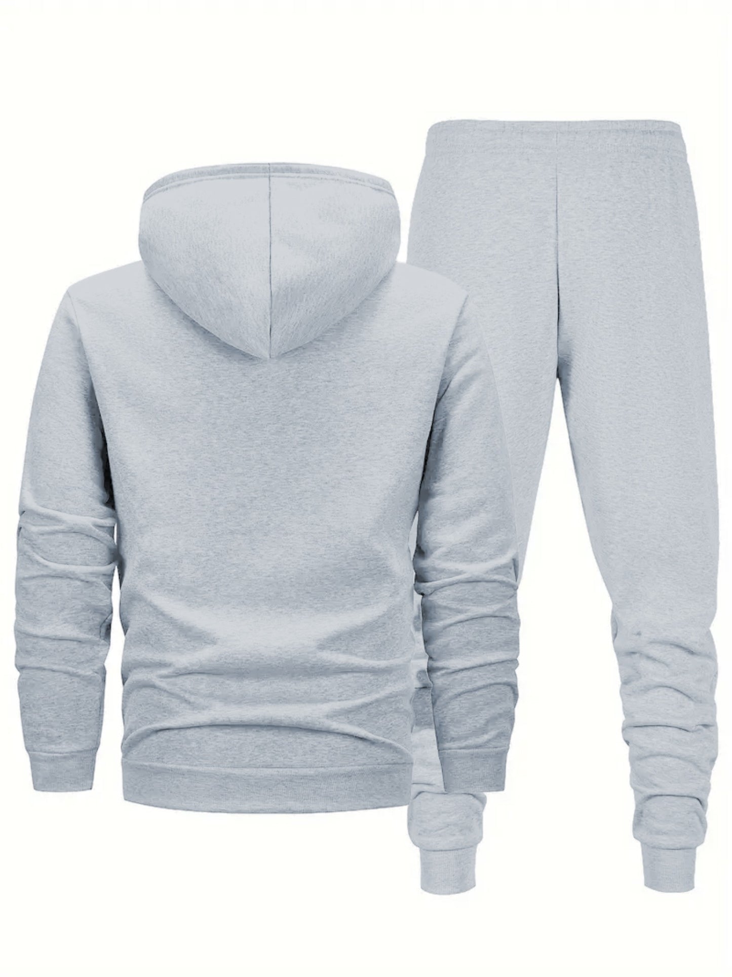 Men's Fashion Printed Drawstring Sweatshirt and Pants Two-Piece Set, Showcasing Unique Charm for All Occasions, Essential Trendy Item Comfortable Versatile Autumn Winter