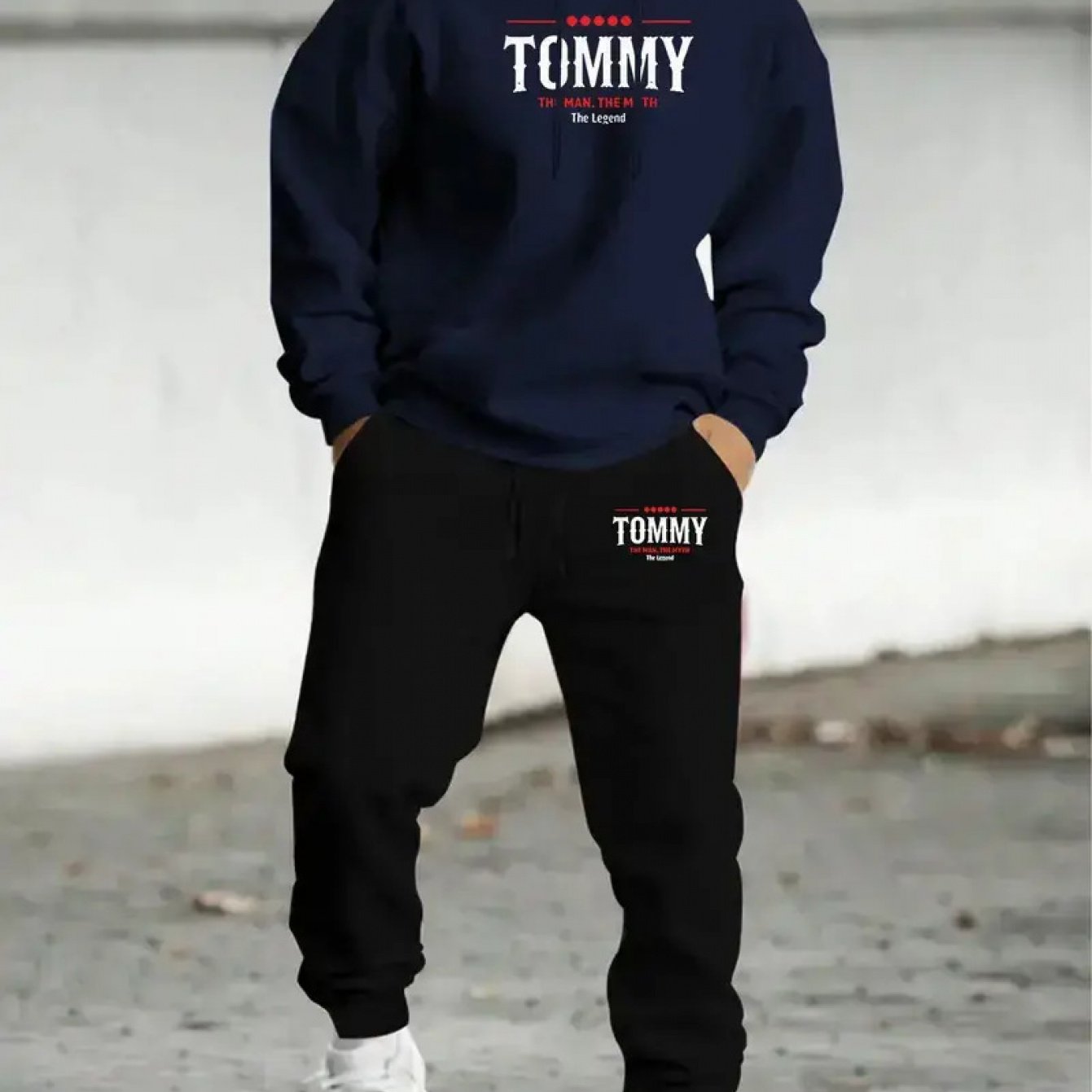 Men's Printed Pattern Casual Sport Hoodie Set for Spring Autumn Winter, Sweatshirt and Joggers Two-Piece Fashion Streetwear Versatile Outfit