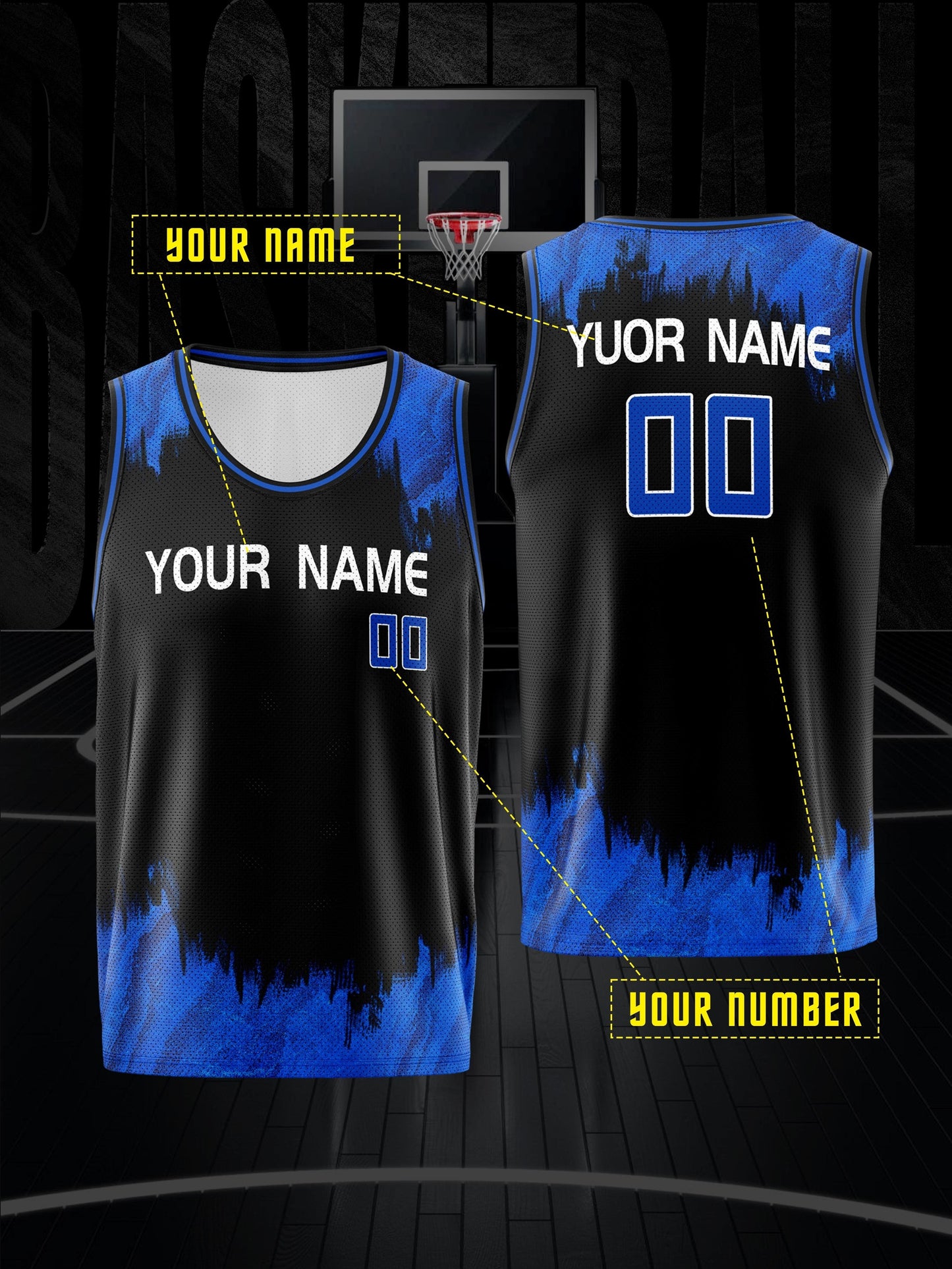 Customized Name & Number Men's Sleeveless Basketball Tank Top
