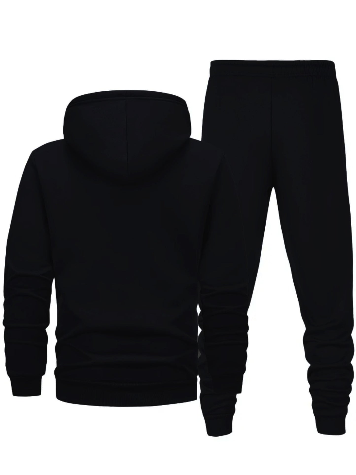 Men's Fashion Printed Drawstring Sweatshirt and Pants Two-Piece Set, Showcasing Unique Charm for All Occasions, Essential Trendy Item Comfortable Versatile Autumn Winter