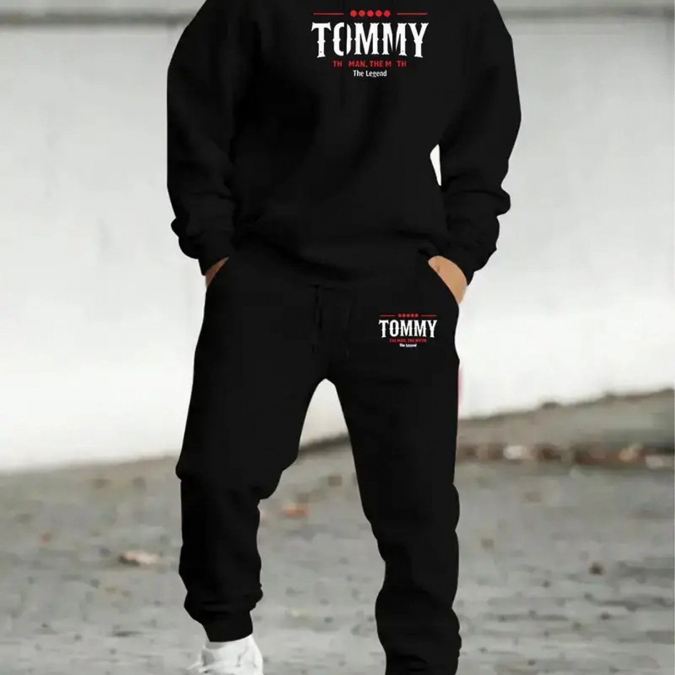 Men's Printed Pattern Casual Sport Hoodie Set for Spring Autumn Winter, Sweatshirt and Joggers Two-Piece Fashion Streetwear Versatile Outfit