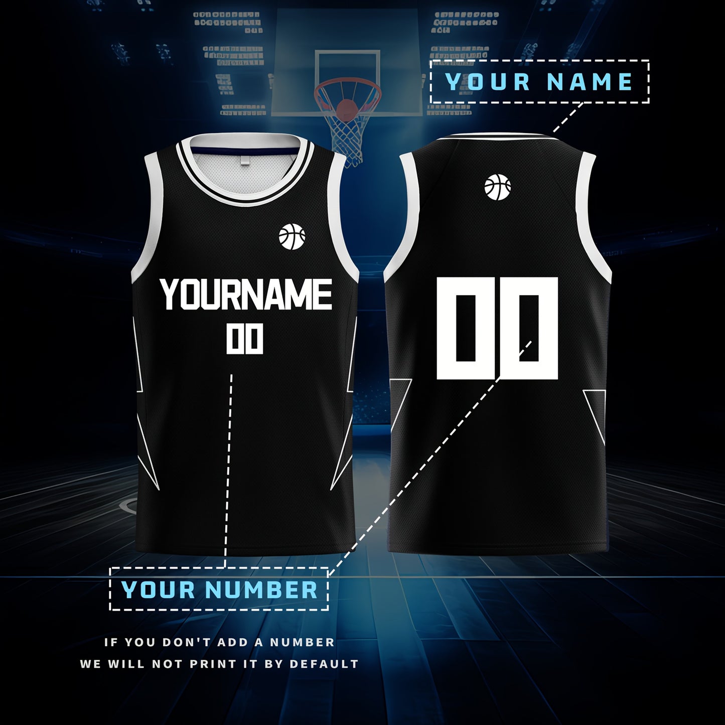 Basketball Jersey - Personalized Name & Number