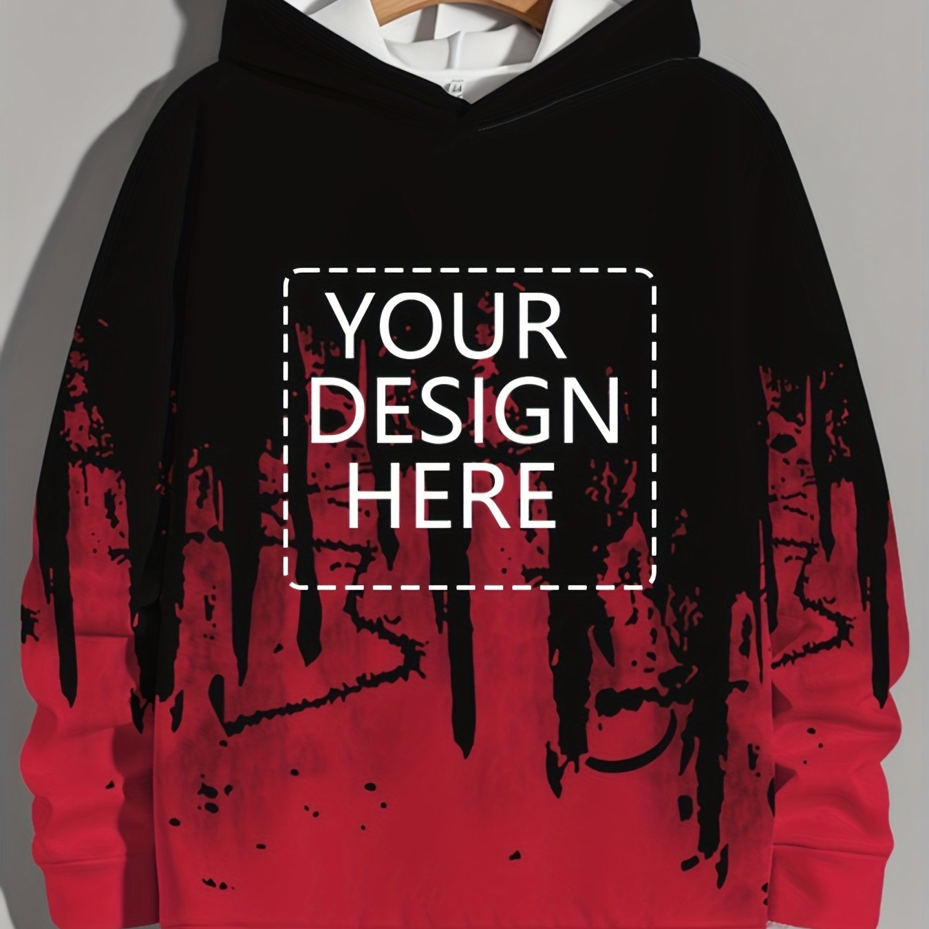 Men'S Customizable Hoodie - Personalized Graphic Pullover Sweatshirt, Black/Gray/White Color Scheme, Regular Fit Hooded Sweatshirt for Everyday & Formal Wear - Ideal Gift for Him, Custom Hoodie, Personalized Apparel, Trendy C