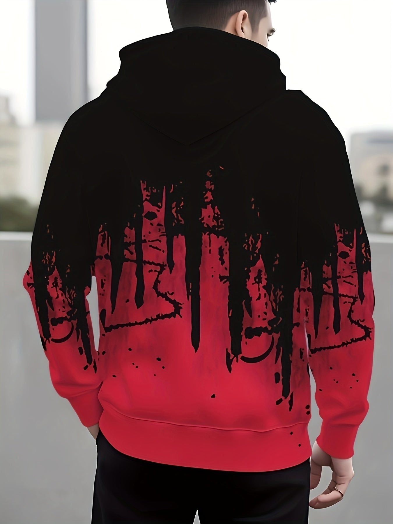 Men'S Customizable Hoodie - Personalized Graphic Pullover Sweatshirt, Black/Gray/White Color Scheme, Regular Fit Hooded Sweatshirt for Everyday & Formal Wear - Ideal Gift for Him, Custom Hoodie, Personalized Apparel, Trendy C