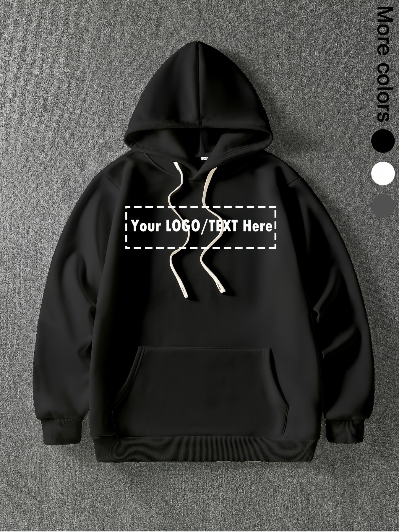 Customizable Unisex Hooded Sweatshirt, French Terry Polyester 100%, Sports Style, Loose Fit with Pocket Detail, Knit Fabric, Slight Stretch, 250g/m² - Personalized Front & Back Design