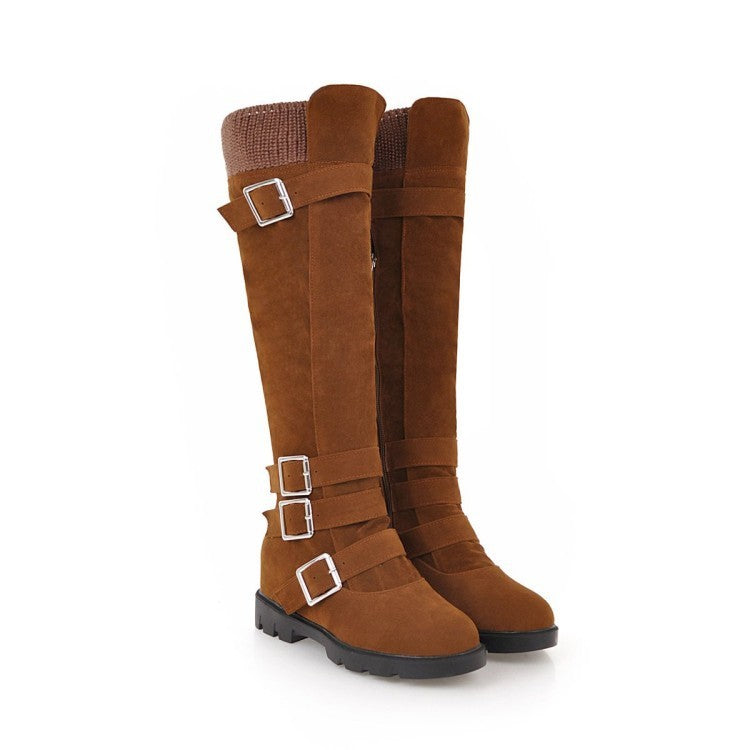 Bottes Martin montantes avec boucle de ceinture britannique pour femmes