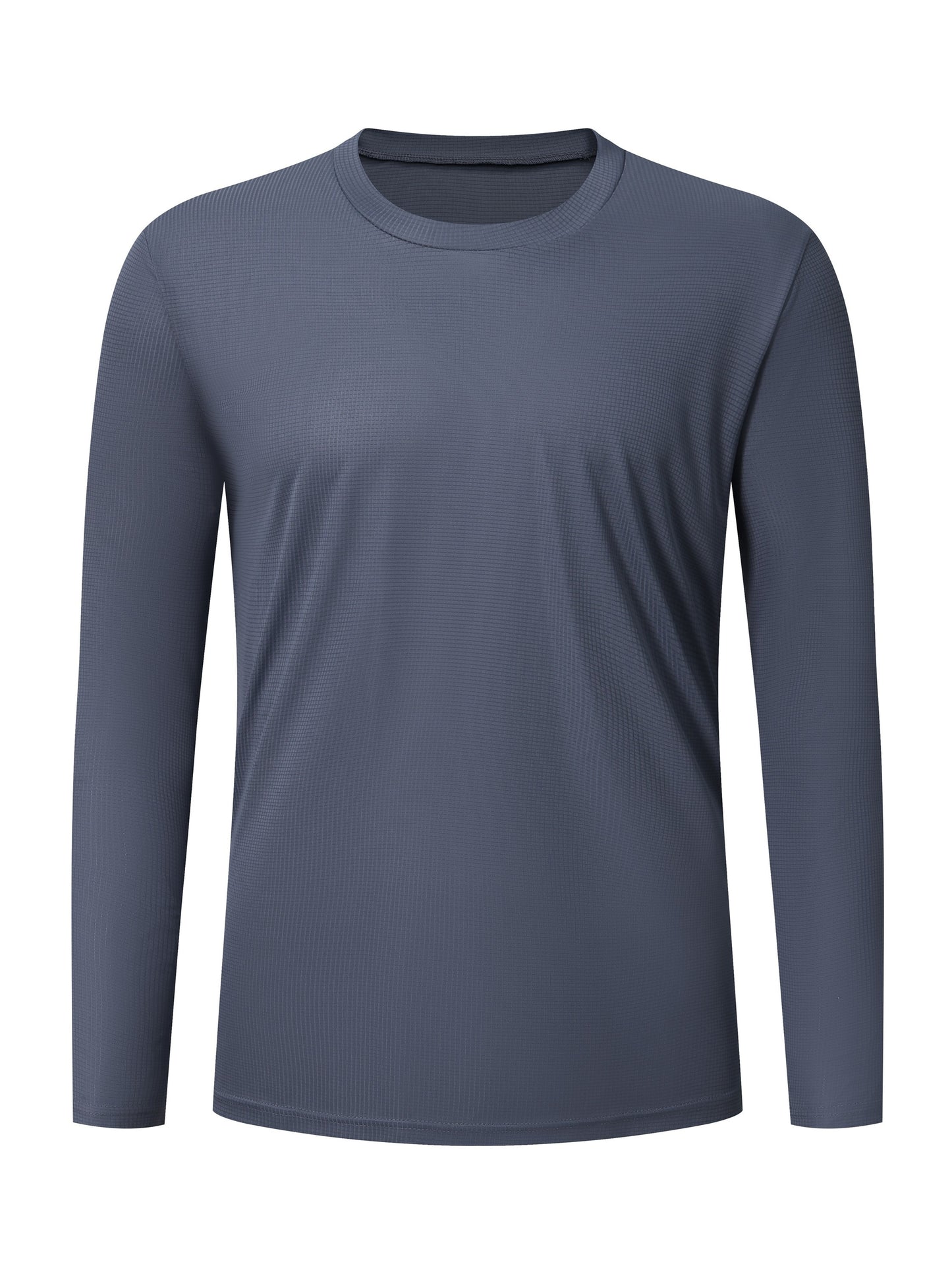 Men's Quick Drying Solid Color Crew Neck &amp; Long Sleeves Sports Top